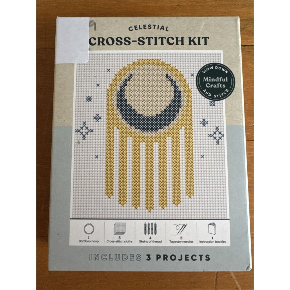 Celestial Cross Stitch Kit: Mindful Crafts: 3 projects Celestial, star, moon